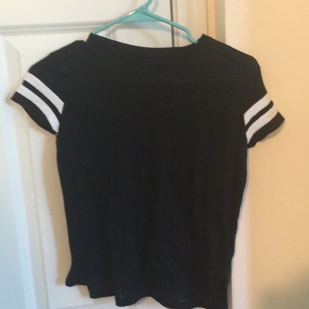 Old Navy girls black with white stripes shirt
